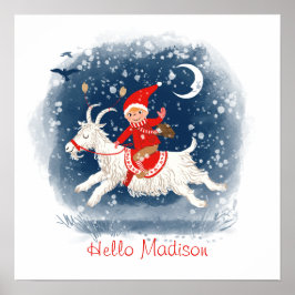 Holiday spirit fun goat ride in the Snow Kinderzim Poster