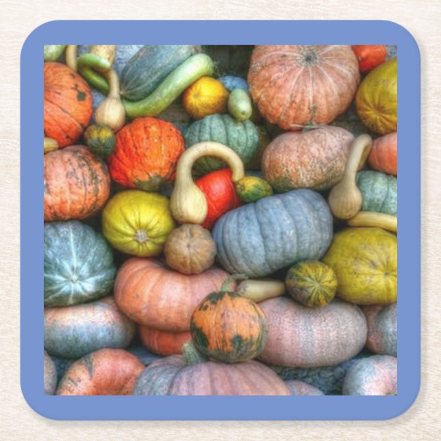 HOLIDAY SQUASH FARBBIGE SQUARE PAPIERE UNTERSETZER (Vorderseite)
