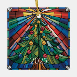 Holiday Stained Glass Artwork Keramikornament