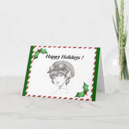 Holiday Steampunk Pixie Grußkarte Feiertagskarte