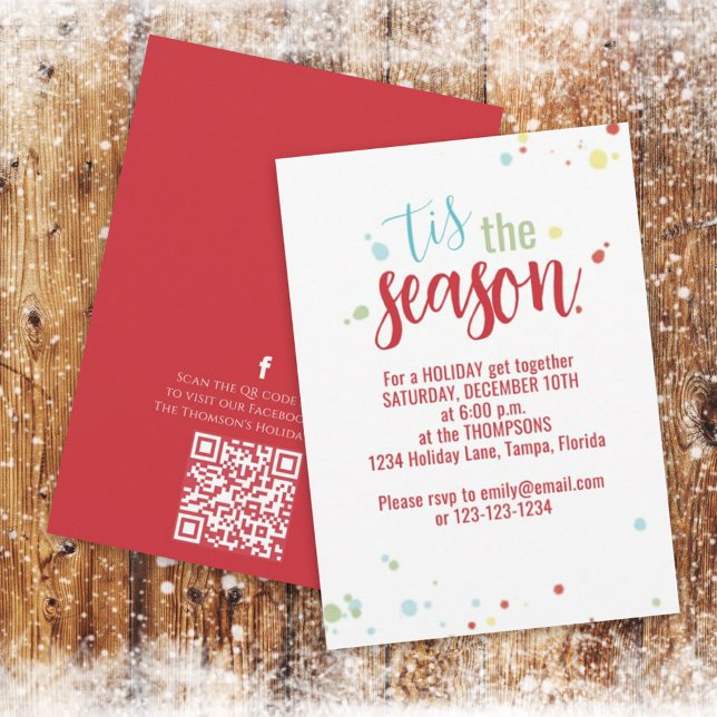 Holiday String Lights Dies ist der QR-Code der Sai Einladung (Christmas holiday Tis the Season QR code invitation. )