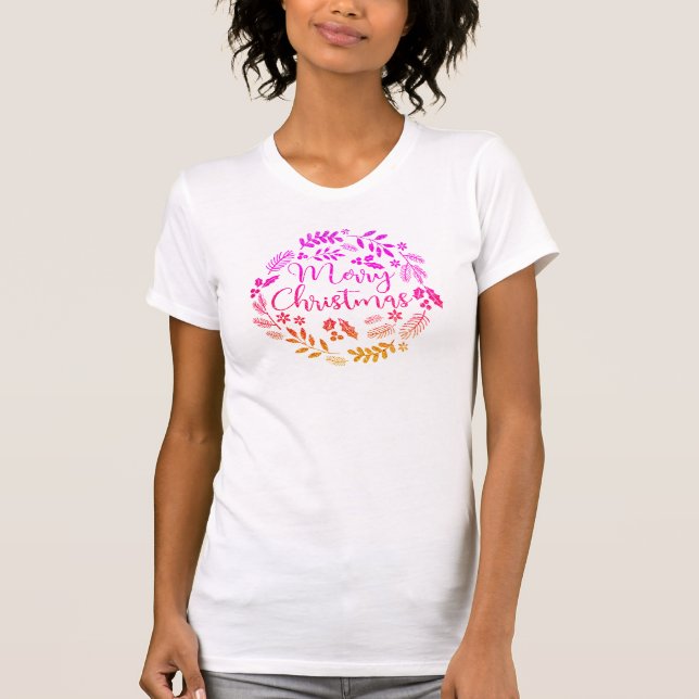 Holiday Style mit Coolem Blumenkraut Weihnachten T-Shirt (Vorderseite)