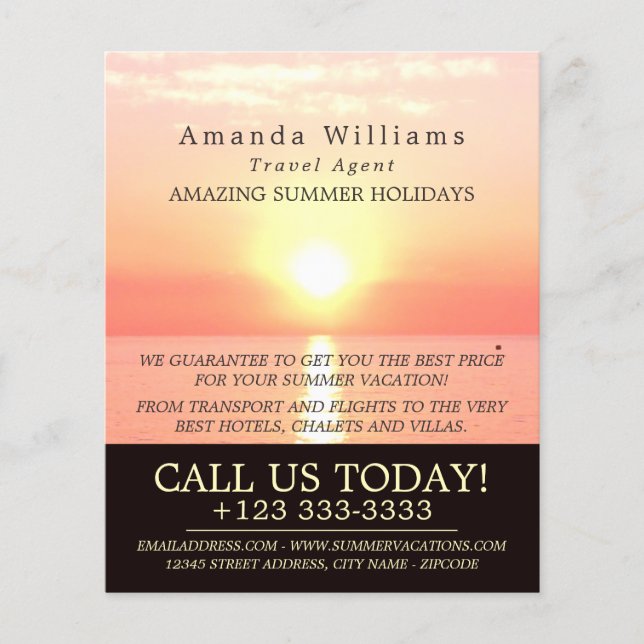 Holiday Sunset, Travel Agent Advertising Flyer (Vorne)