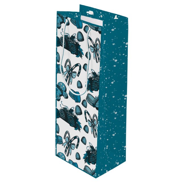 Holiday Sweets- Ice (Solid) Geschenktüte Für Weinflaschen (Vorderseite Schrägansicht)