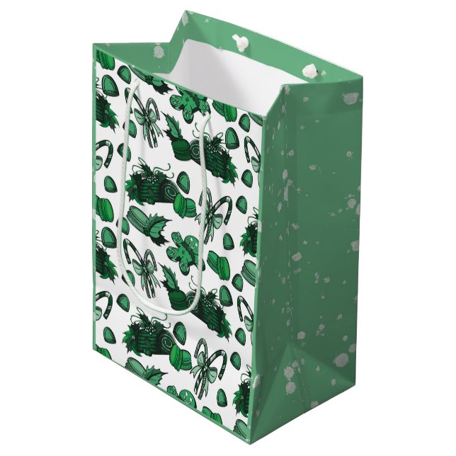 Holiday Sweets- Mint (Solid) Mittlere Geschenktüte (Vorderseite Schrägansicht)