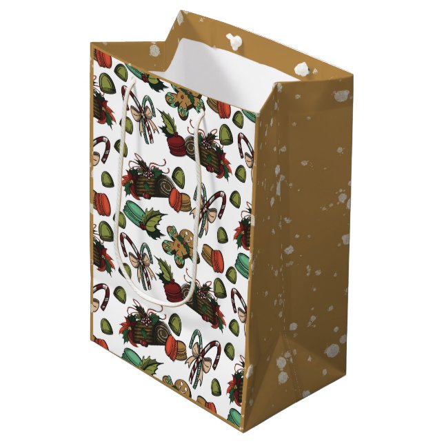 Holiday Sweets Mittlere Geschenktüte (Vorderseite Schrägansicht)