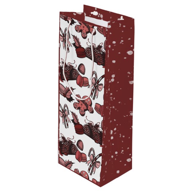 Holiday Sweets- Peppermint (Solid) Geschenktüte Für Weinflaschen (Vorderseite Schrägansicht)