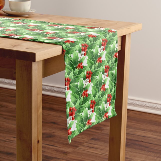 Holiday Table Runner Holly Großer Tischläufer (Beispiel)