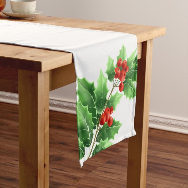 Holiday Table Runner Holly Mittelgroßer Tischläufer (Beispiel)