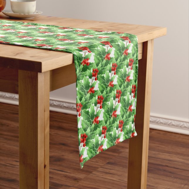 Holiday Table Runner Holly Mittelgroßer Tischläufer (Beispiel)