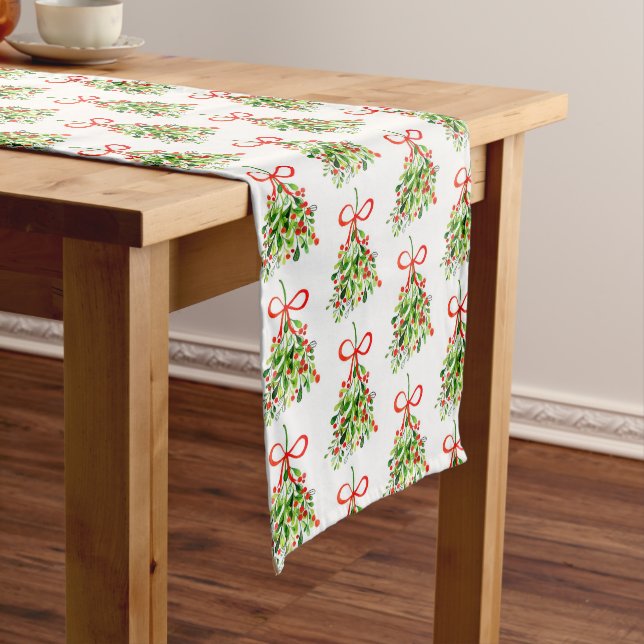 Holiday Table Runner-Mistletoe Mittelgroßer Tischläufer (Beispiel)