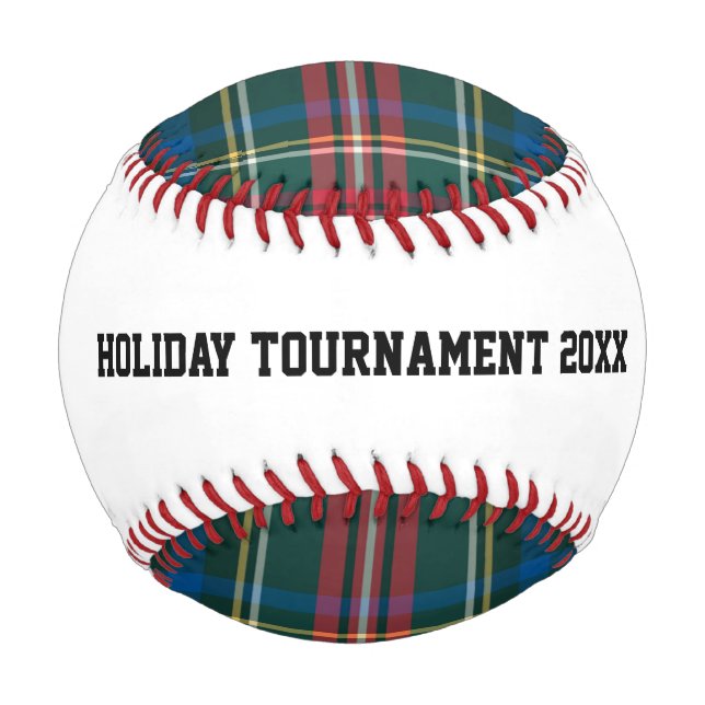 Holiday Tartan Kariert Baseball Turnier NAME JAHR (Rückseite)