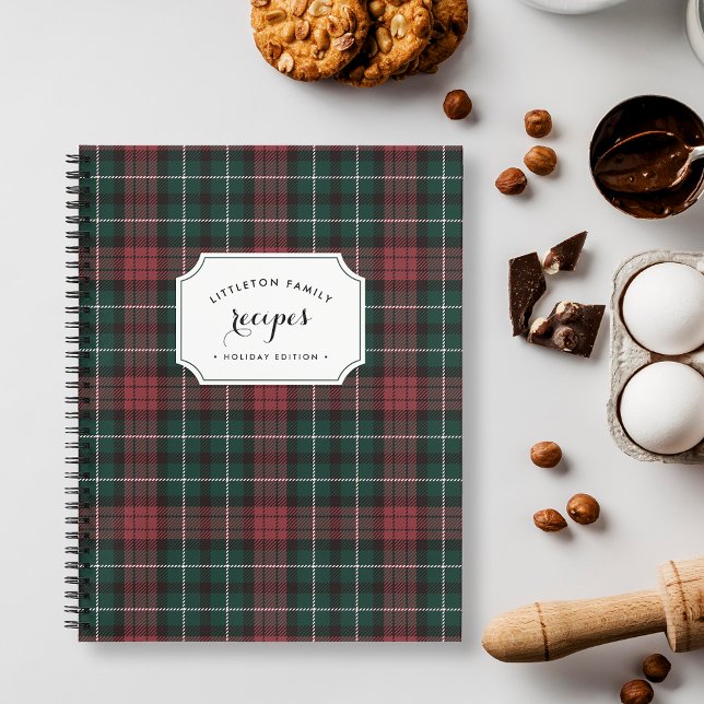 Holiday Tartan | Personalisiertes Rezept Notizbuch (Von Creator hochgeladen)