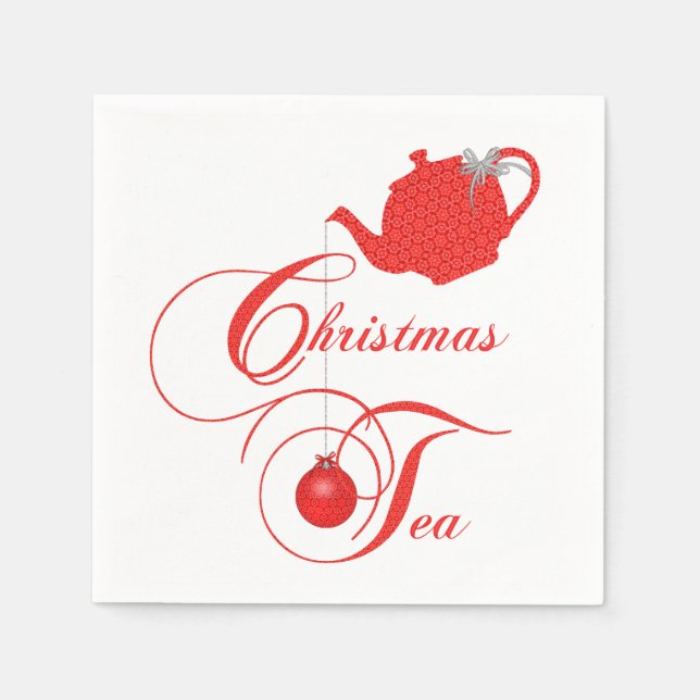 Holiday Tee Party Red Teapot Design Serviette (Vorderseite)