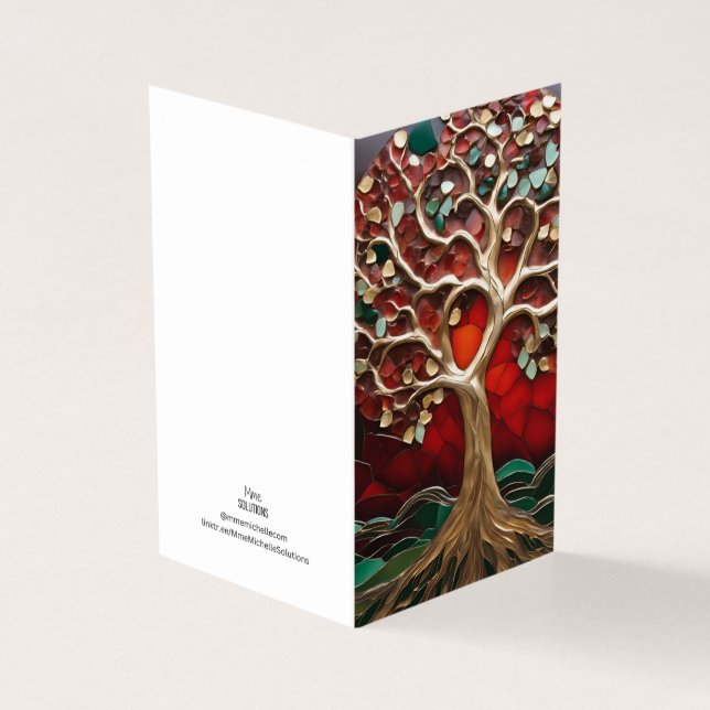 Holiday Theme Tree Vitrail Mosaik gebrochenes Glas (Vorderseite)