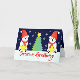 Holiday Themed Polar Bear Feiertagskarte