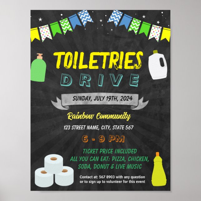 Holiday Toiletteartikel Vorlage Drive Flyer Poster (Vorne)