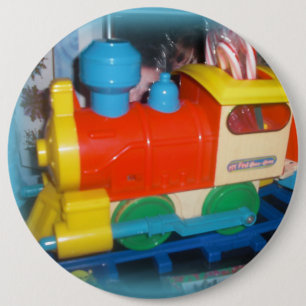 Holiday Train Round Button Button
