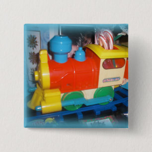 Holiday Train Square Button Weihnachts-Button