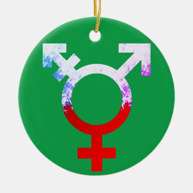 Holiday Trans Symbol Keramik Ornament (Vorne)