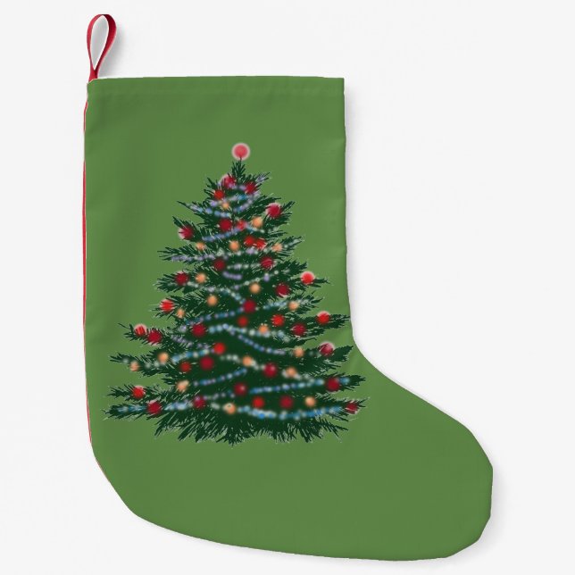 Holiday Tree Custom Christmas Strumpf Kleiner Weihnachtsstrumpf (Vorderseite)