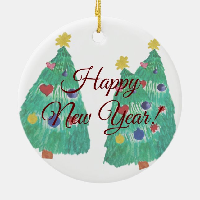 Holiday Tree Keramik Ornament (Hinten)