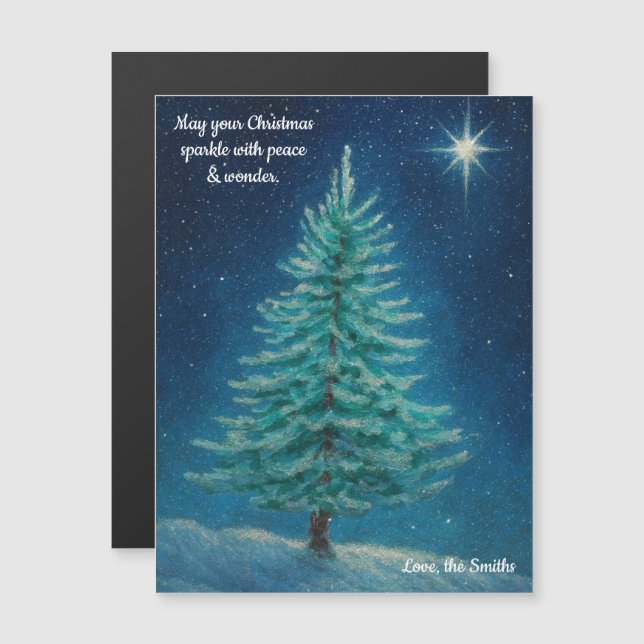 Holiday Tree Magnet Card (Vorne/Hinten)