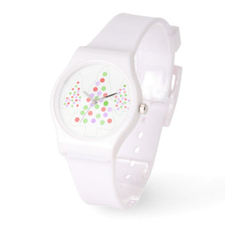 Holiday Tree Ornaments White Silicone Armbanduhr