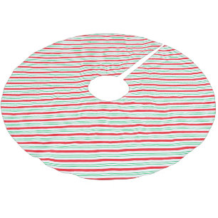 Holiday Tree Skirt Candy Cane Strip Polyester Weihnachtsbaumdecke