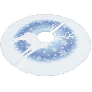 Holiday Tree Skirt Deer Polyester Weihnachtsbaumdecke