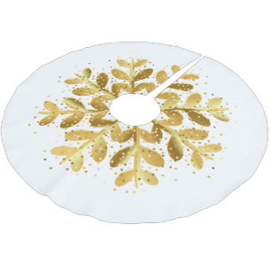 Holiday Tree Skirt Snowflake Polyester Weihnachtsbaumdecke