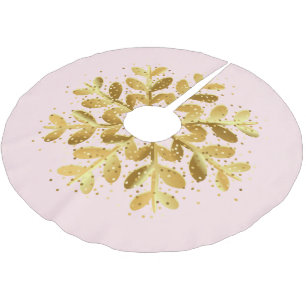 Holiday Tree Skirt Snowflake Polyester Weihnachtsbaumdecke