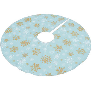 Holiday Tree Skirt Snowflakes Polyester Weihnachtsbaumdecke