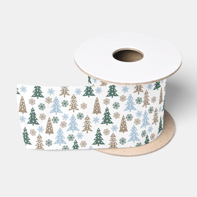 Holiday Trees Satin Ribbon Satinband (Spule)