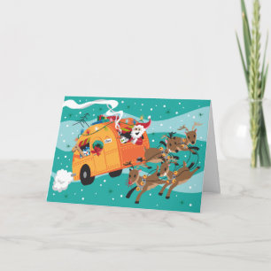 Holiday Trip Retro Christmas Card Feiertagskarte