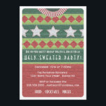 Holiday Ugly Sweater Party Einladung<br><div class="desc">Set die Bühne und laden Sie Ihre Gäste zu Ihrem lustigen Ugly Sweater Party mit diesem verrückten Weihnachtsmuster,  das ein Imitat strukturierte Sweater Hintergrund-Design. Jede Textzeile kann auf Ihren Anzug angepasst werden.</div>