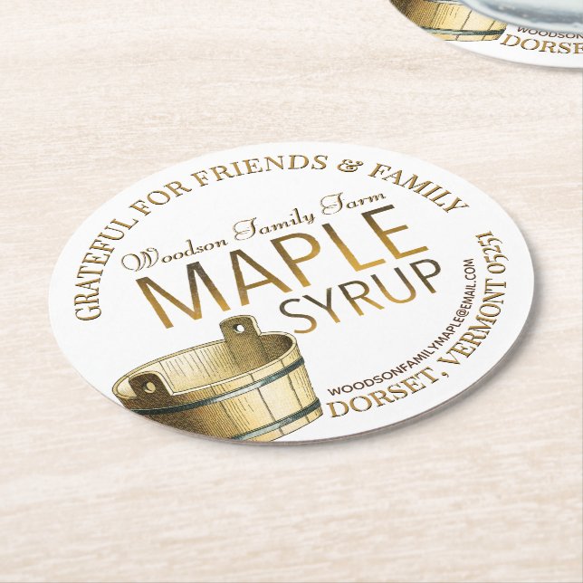 Holiday Untersetzer Maple Syrup Geschenk Erntedank (Angewinkelt)