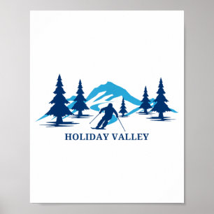 Holiday Valley New York Skigebiet Skifahren Skifah Poster