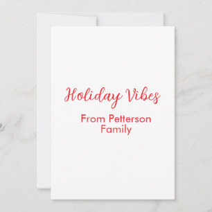 Holiday Vibes red Weihnachten fügen Familiennamen  Einladung