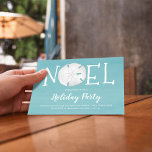 Holiday Watercolor Türkisches Weihnachten Sand Dol Einladung<br><div class="desc">Dieses Design bietet eine Weihnachtsfeier Aquarellstrand Holiday Einladung mit einem einfachen minimalistischen Typografie-Design,  mit einem blau türkisfarbenen Wasser Meer,  einem stilvollen Kalligraphie-Skript-Text,  einem tropischen Küsten-nautische Küste,  eine festliche niedliche Sommerferien einladen,  einen whimsical Spaß Urlaub zusammen,  ein Sand-Dollar Seehüste Küste</div>