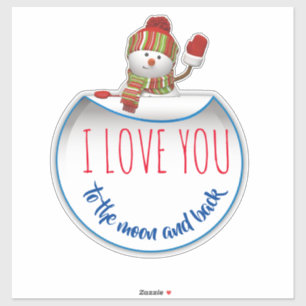 Holiday Waving Snowman Aufkleber