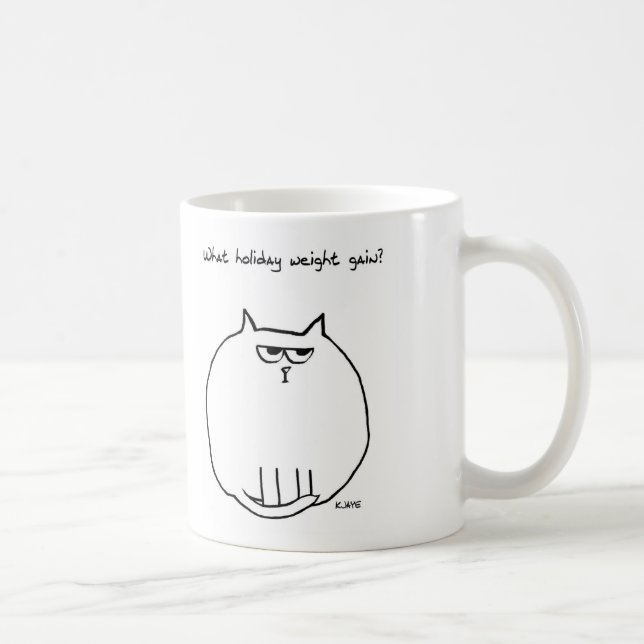 Holiday Weight Gain - Angry Cat ist jetzt fette Ka Kaffeetasse (Rechts)