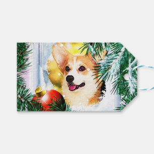 Holiday Welsh Corgi im Winter Geschenkanhänger