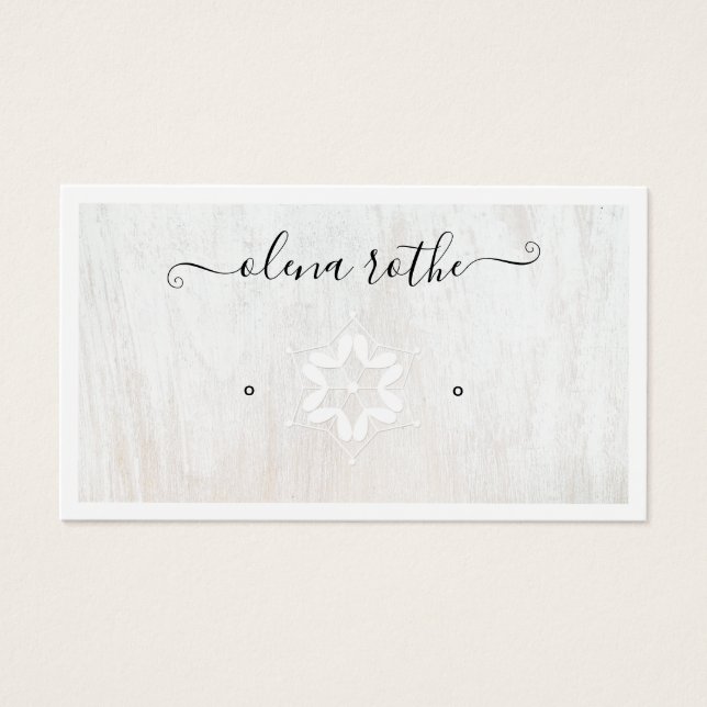 Holiday White Wood Earring Display Holder Calli (Vorderseite)