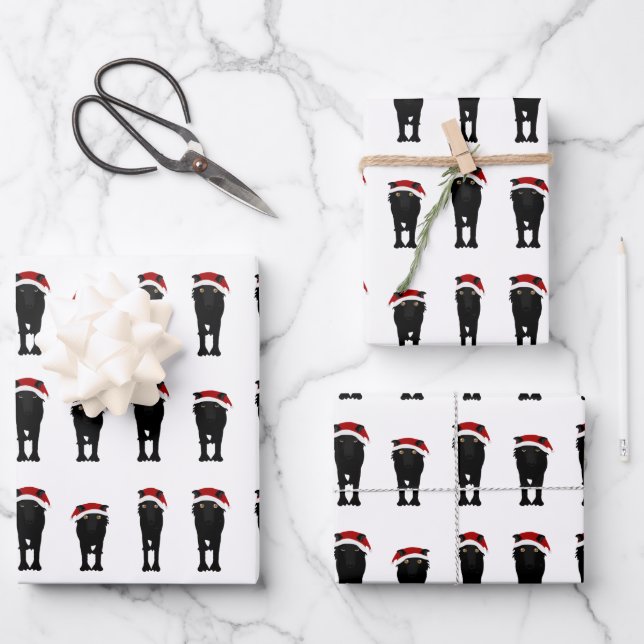 Holiday Wolf Wrapping Paper Sheets Geschenkpapier Set (Vorderseite)