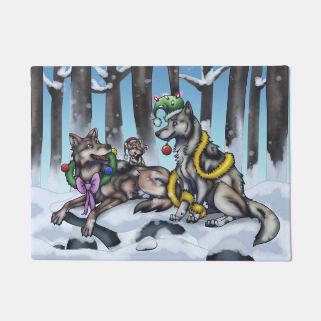 Holiday Wolves Fußmatte (Vorderseite)