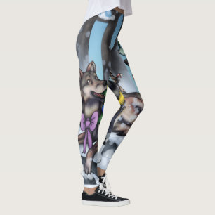 Holiday Wolves Leggings