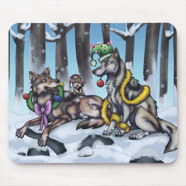 Holiday Wolves Mousepad (Vorne)