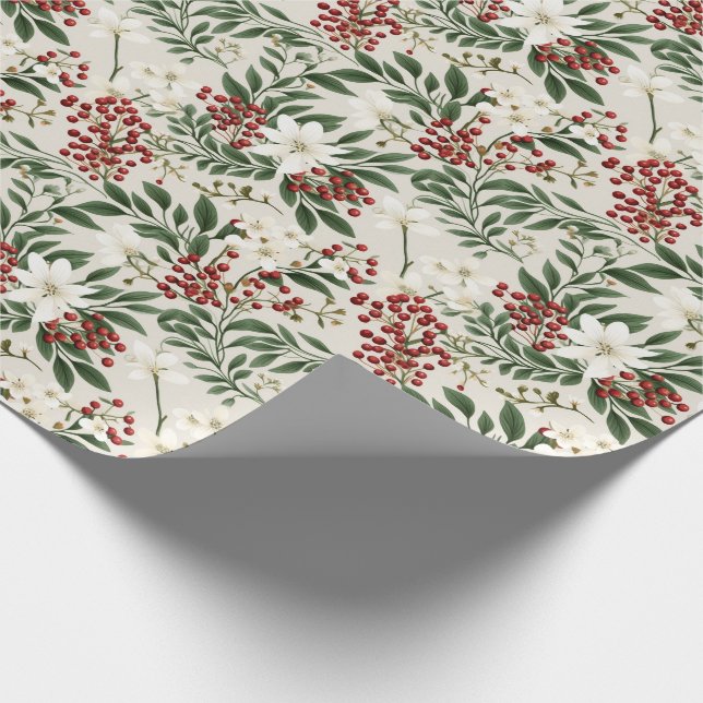 Holiday Wrapping Paper Holly Geschenkpapier (Ecke)