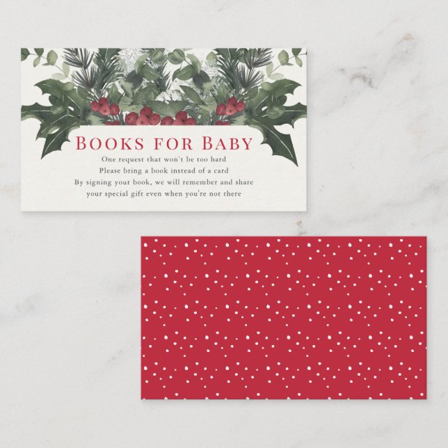 Holiday Wreath Baby Shower Buchungsanfrage Buchung Begleitkarte (Vorne/Hinten)